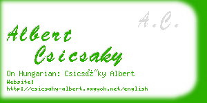 albert csicsaky business card